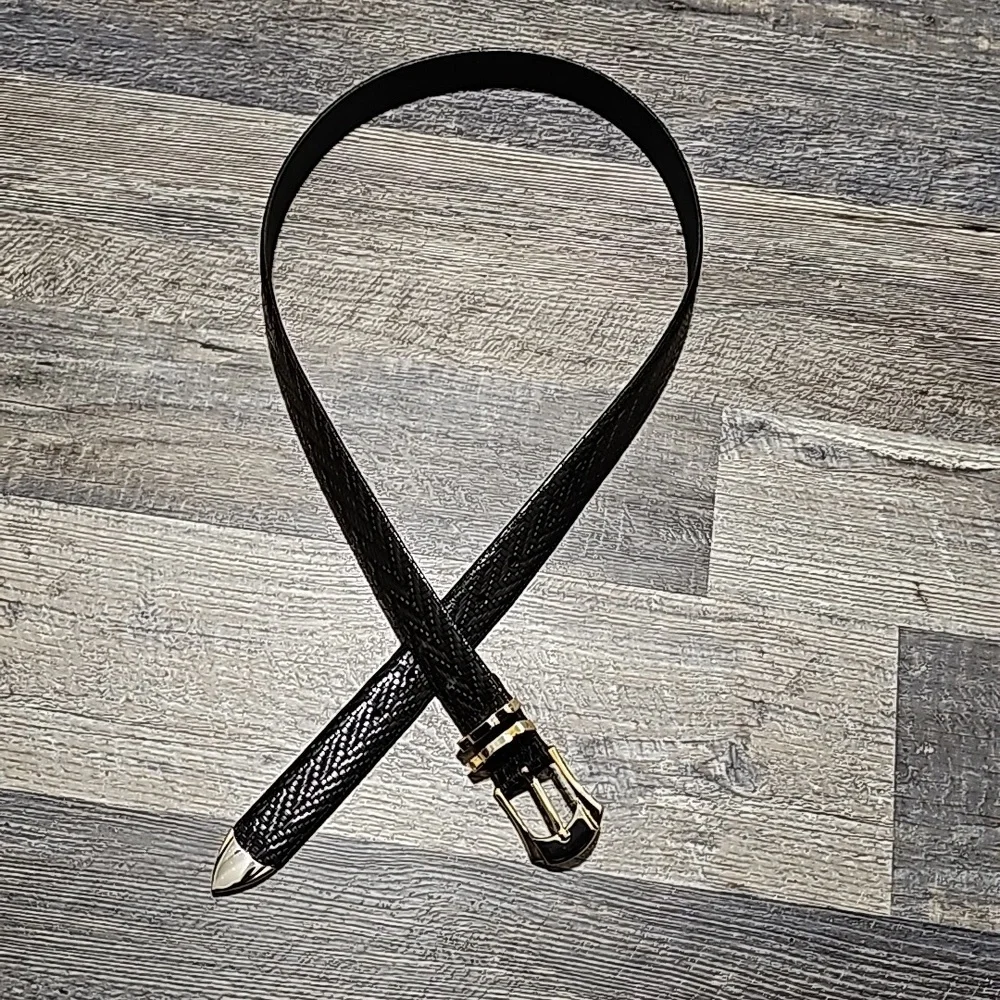 Cale Men's Crocodile 2 Tone Buckle Belt
